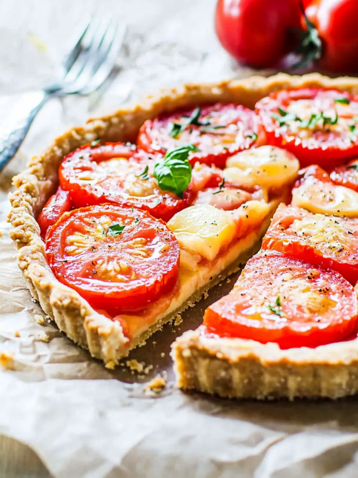 Simple Tomato Tart with a Press-In Crust!