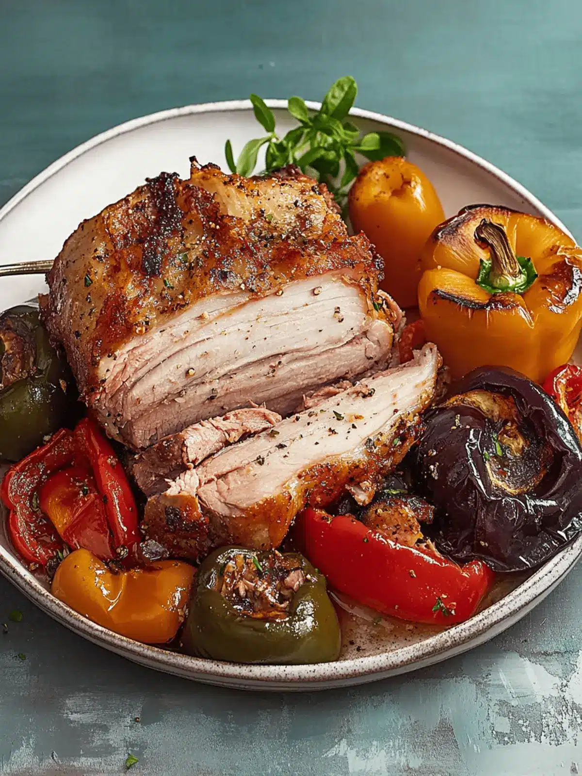 Slow-Roasted Pork And Peppers