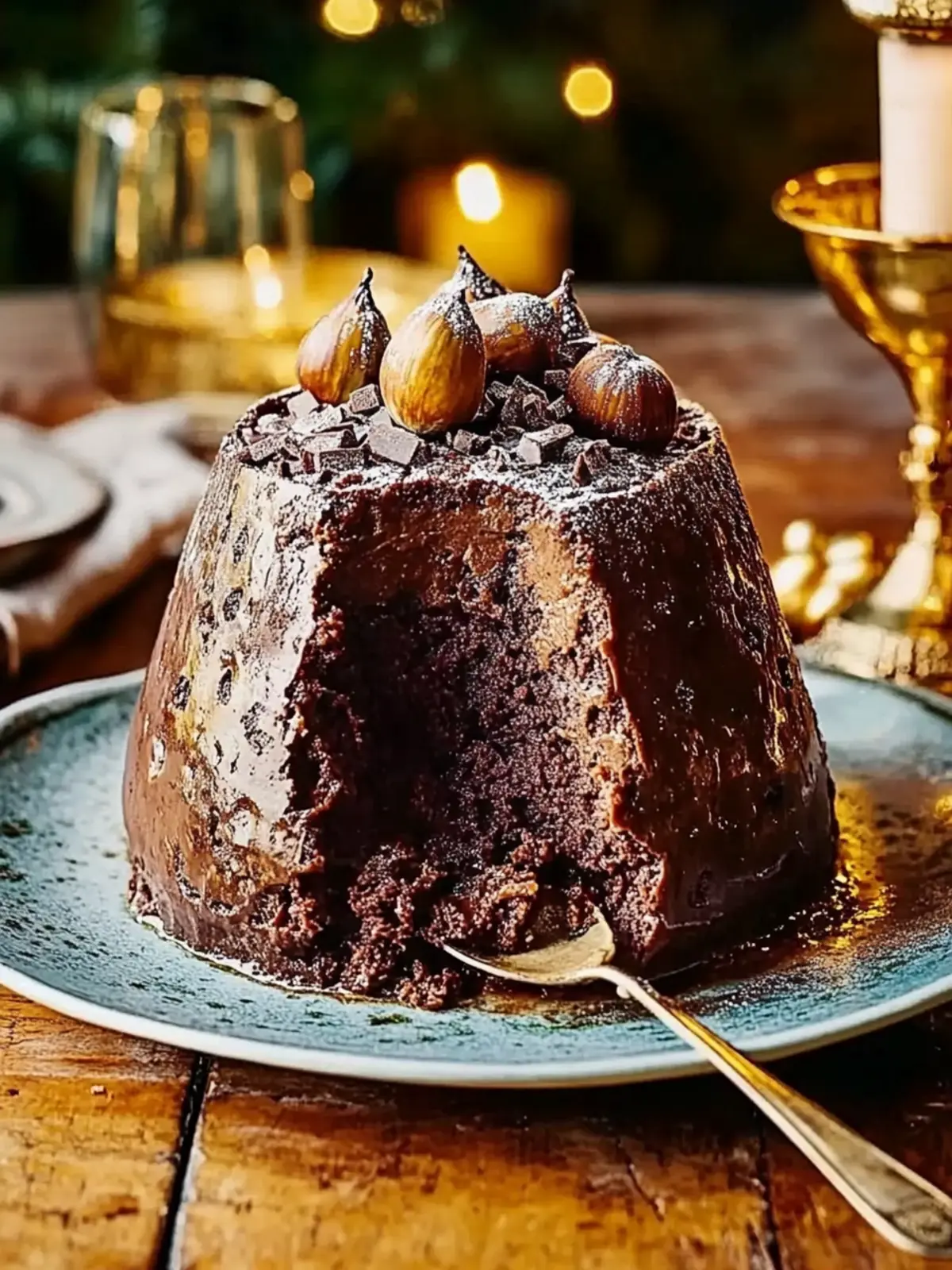 Decadent Chocolate & Chestnut Christmas Pudding Delight 3 Chocolate & chestnut Christmas pudding