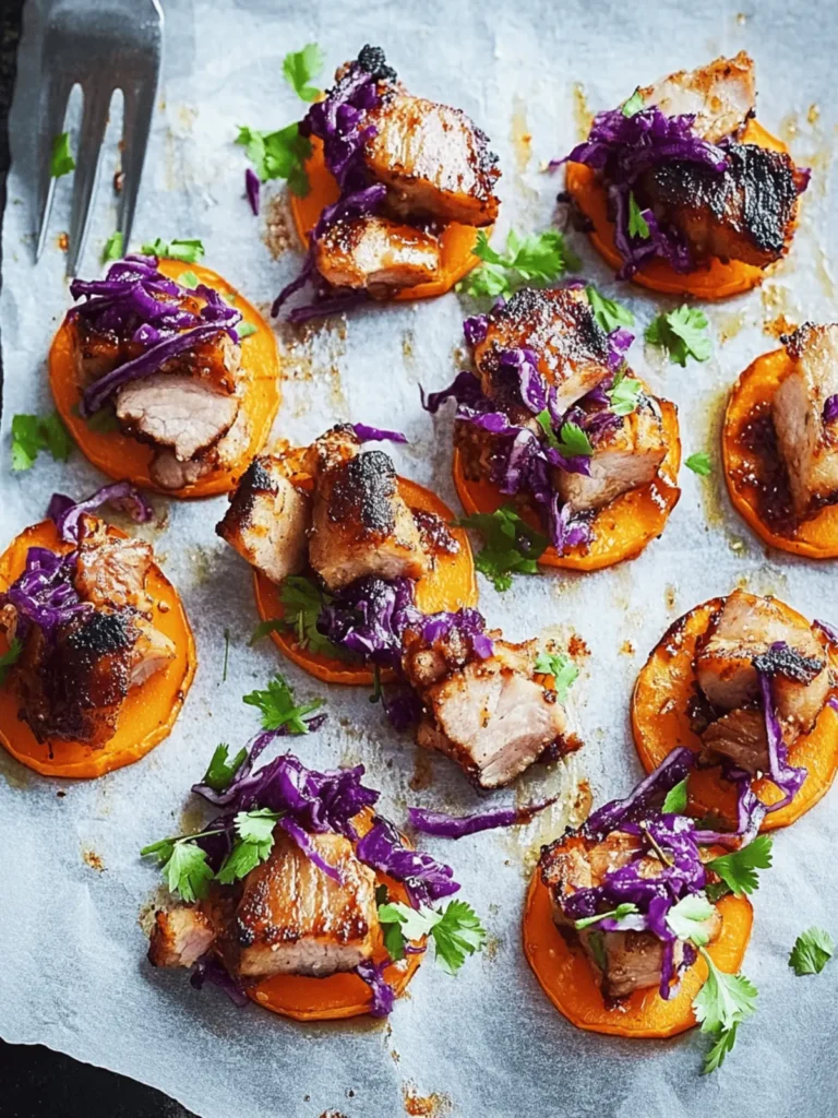 Caramelised pork and kumara bites