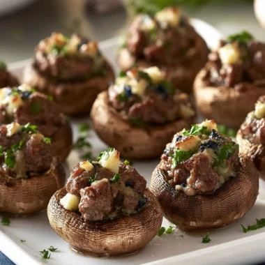 Beef and Blue Cheese-Stuffed Mushrooms