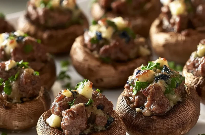 Beef and Blue Cheese-Stuffed Mushrooms