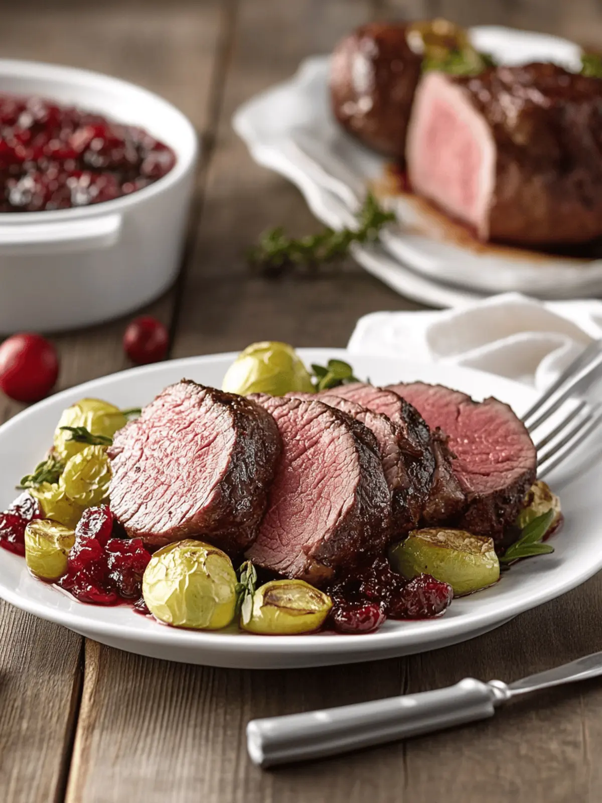 Classic Beef Tenderloin Roast with Cranberry Drizzle