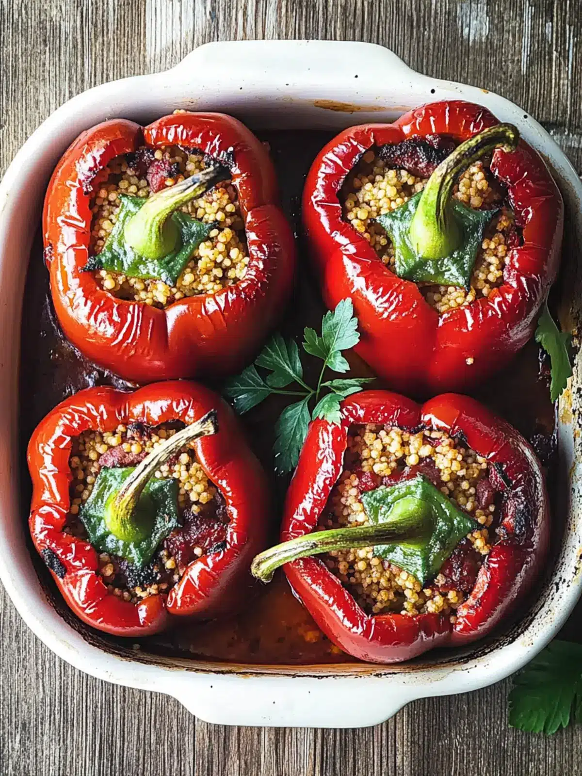 Spiced Lamb and Couscous Stuffed Peppers