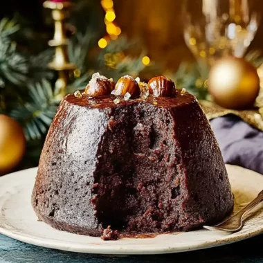 Chocolate & chestnut Christmas pudding