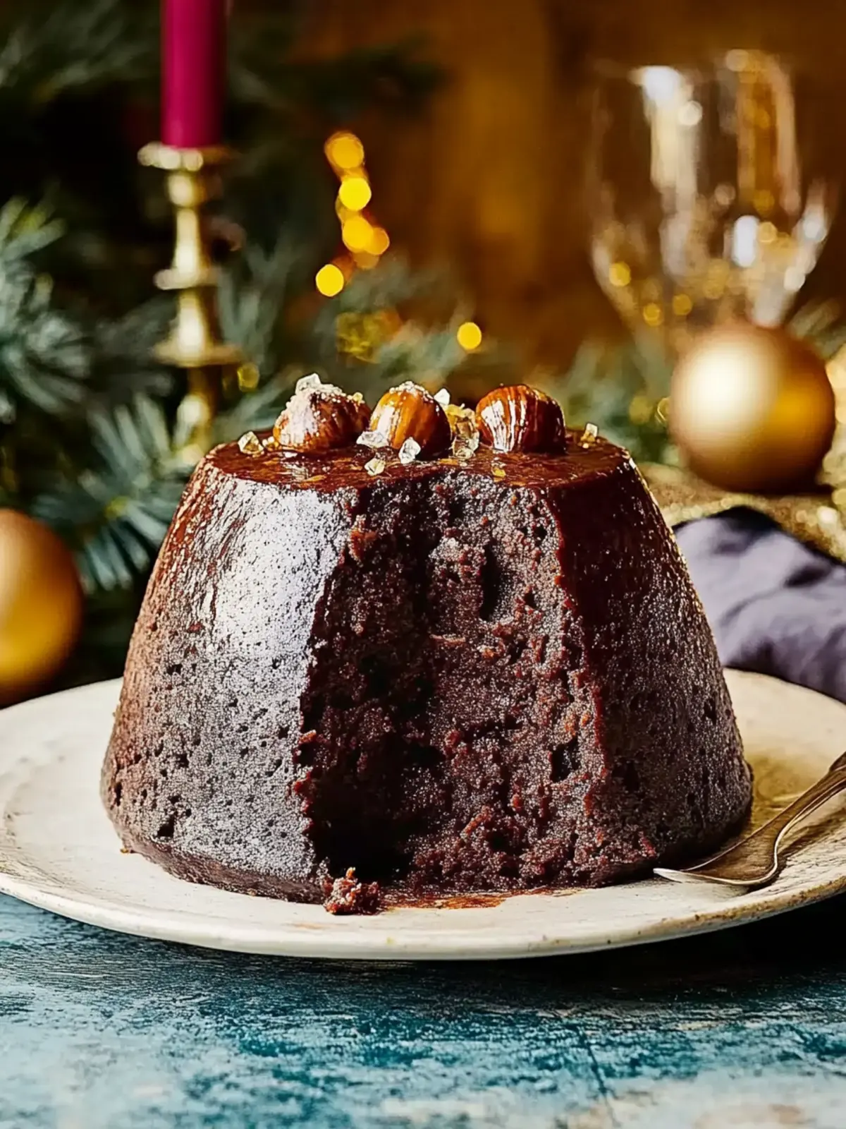 Decadent Chocolate & Chestnut Christmas Pudding Delight 5 Chocolate & chestnut Christmas pudding