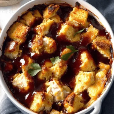 BBQ Chicken and Apple Bread Pudding