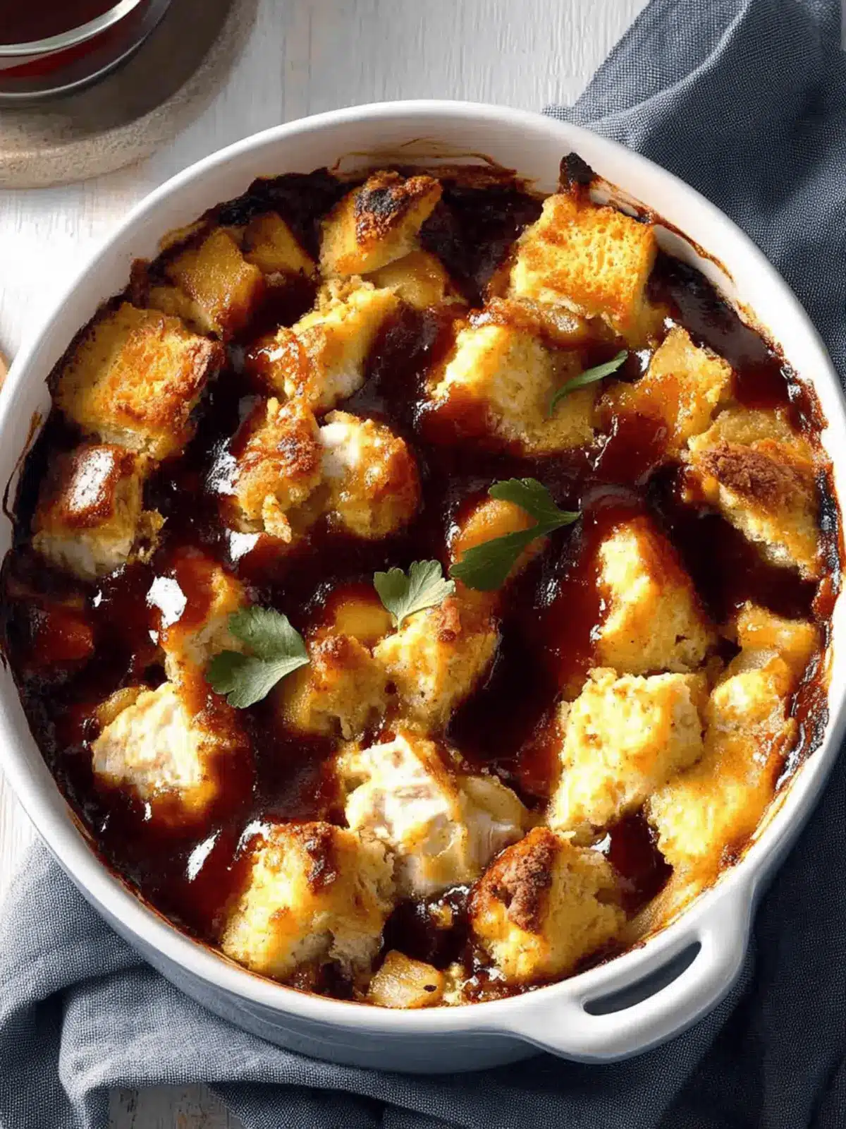 BBQ Chicken and Apple Bread Pudding