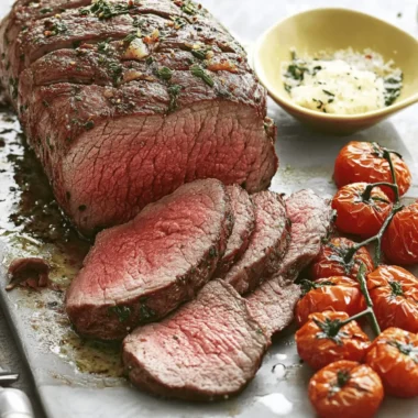 Top Sirloin Petite Roast with Parmesan Roasted Tomatoes