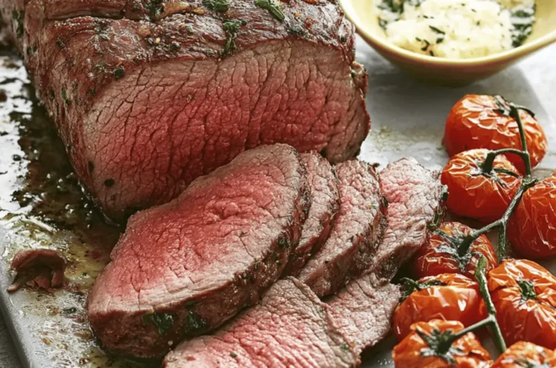 Top Sirloin Petite Roast with Parmesan Roasted Tomatoes