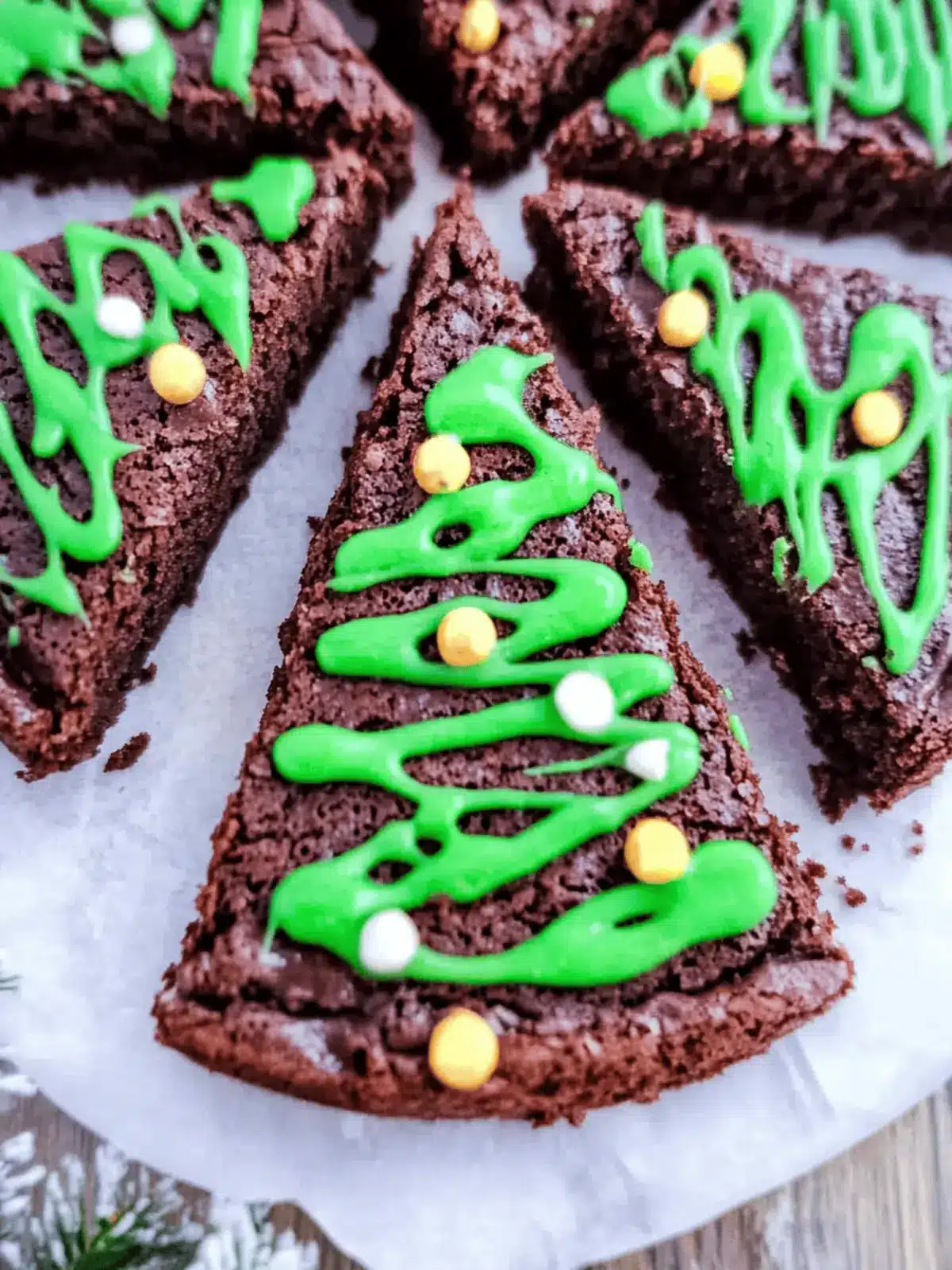 Christmas Tree Brownies (Choc Mint Brownies)