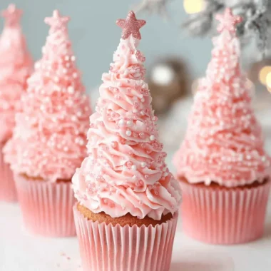 Pink Christmas Tree Cupcakes That Bring Holiday Joy 9 Pink Christmas Tree Cupcakes