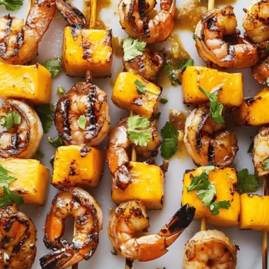 Grilled Shrimp & Mango Skewers