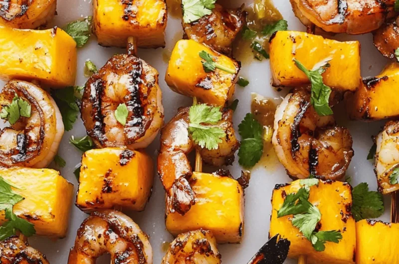 Grilled Shrimp & Mango Skewers