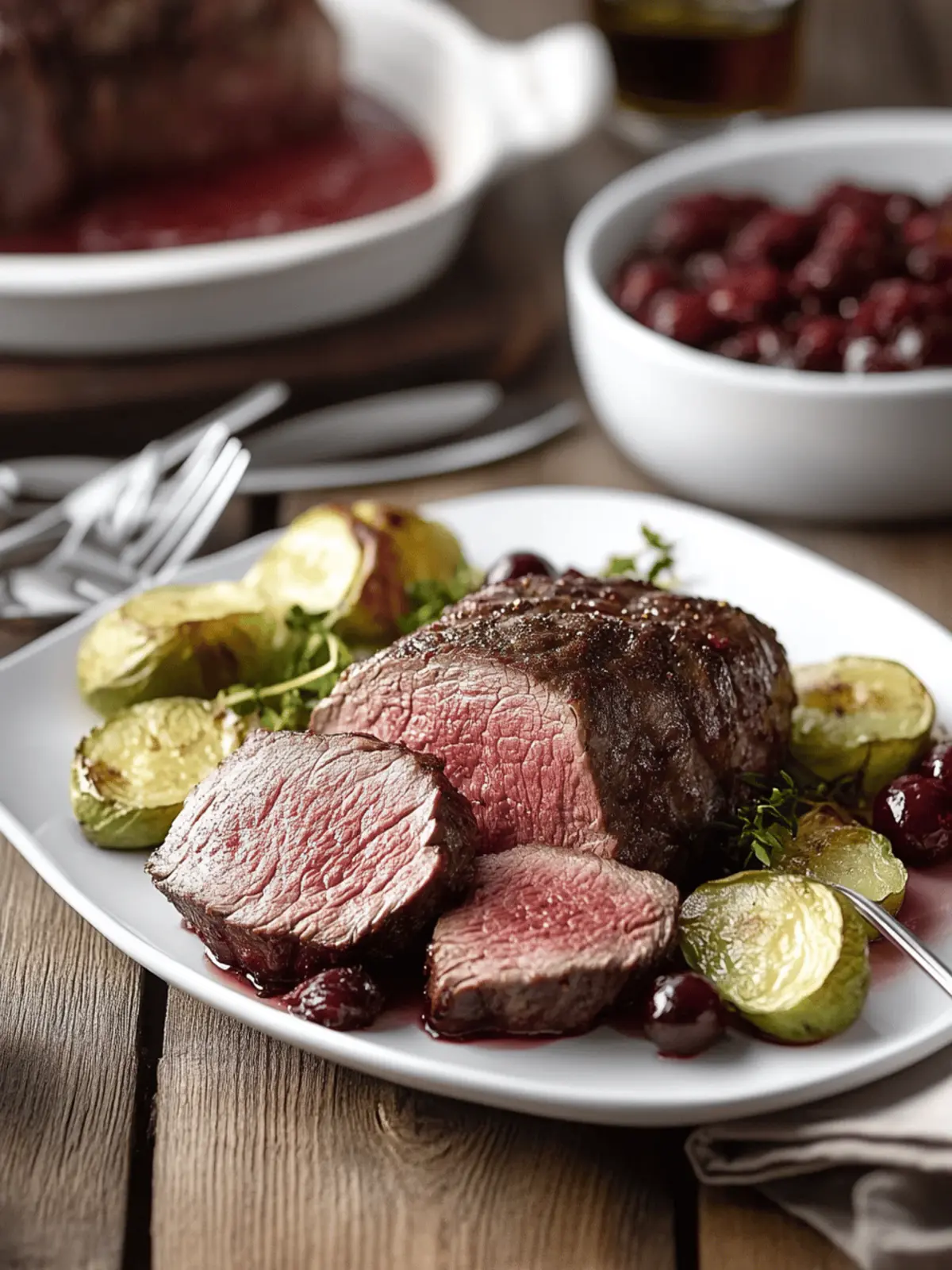Classic Beef Tenderloin Roast with Cranberry Drizzle