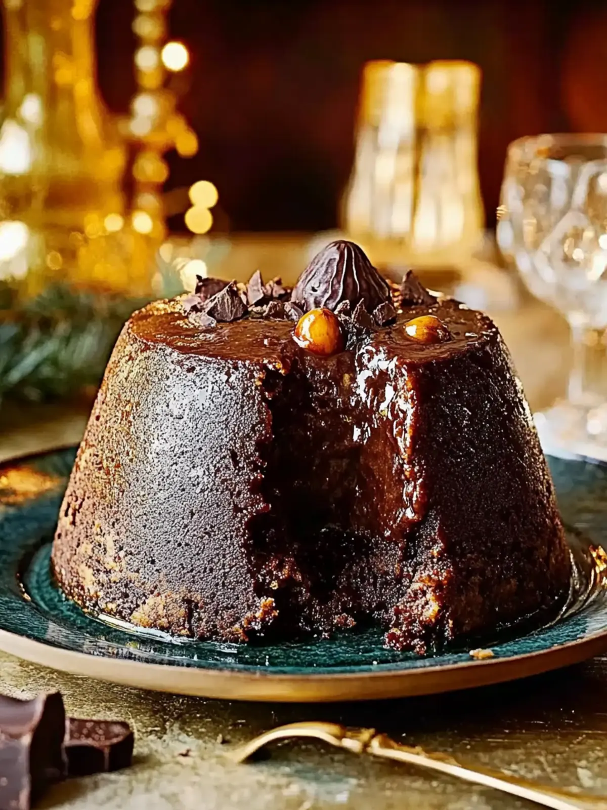 Decadent Chocolate & Chestnut Christmas Pudding Delight 2 Chocolate & chestnut Christmas pudding