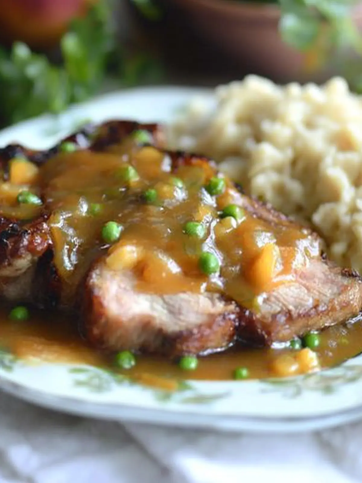 Slow Cooked Peach Barbecue Smothered Pork Chops for Easy Dining 3 Slow Cooked Peach Barbecue Smothered Pork Chops
