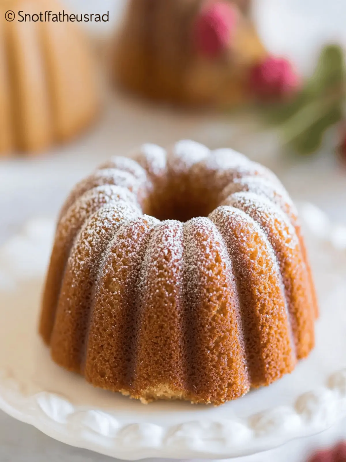 Sweet Rice Mini Bundt Cake with Freshly Milled Sweet Rice Flour