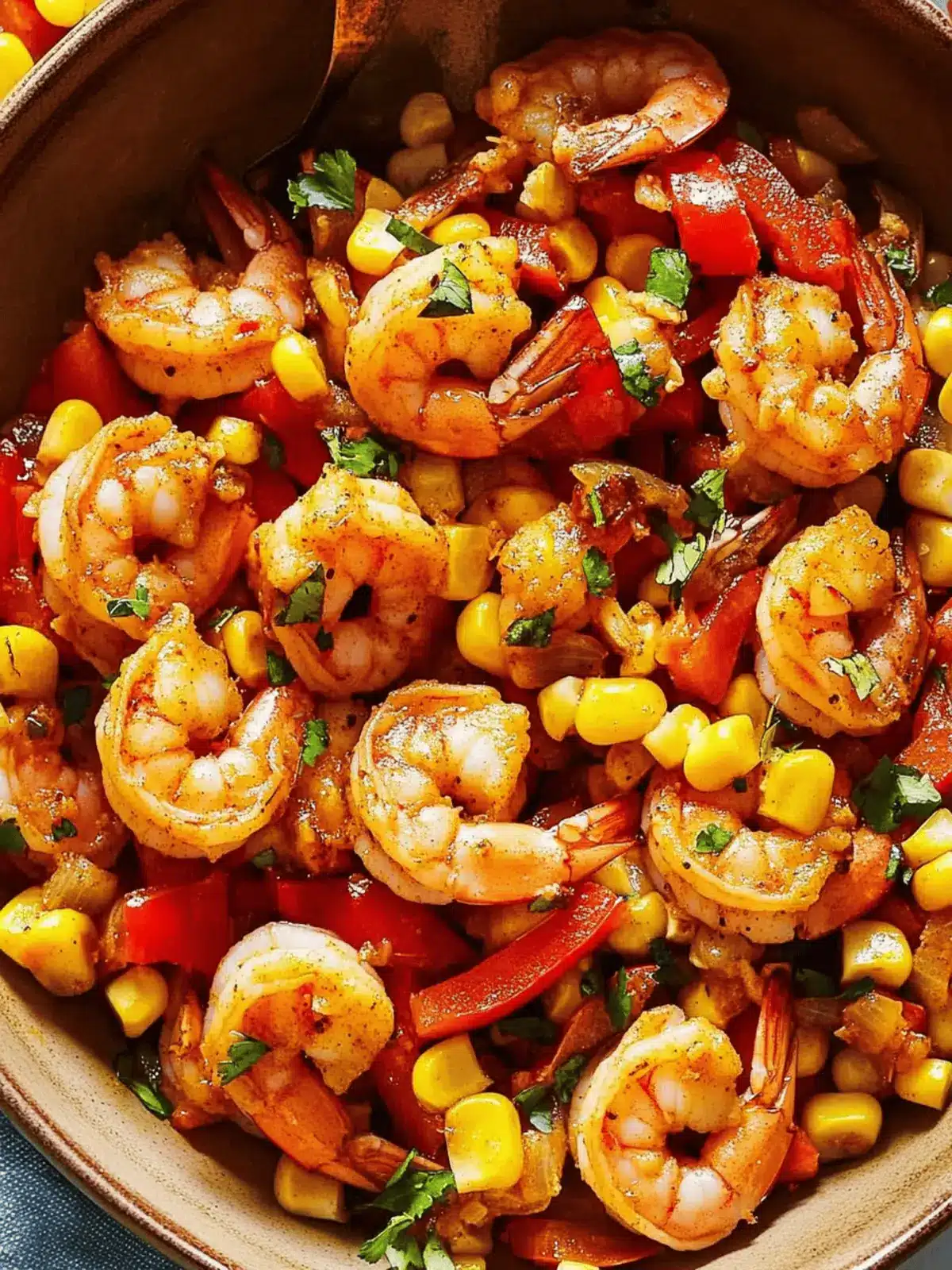 Cajun Shrimp with Bell Peppers & Corn