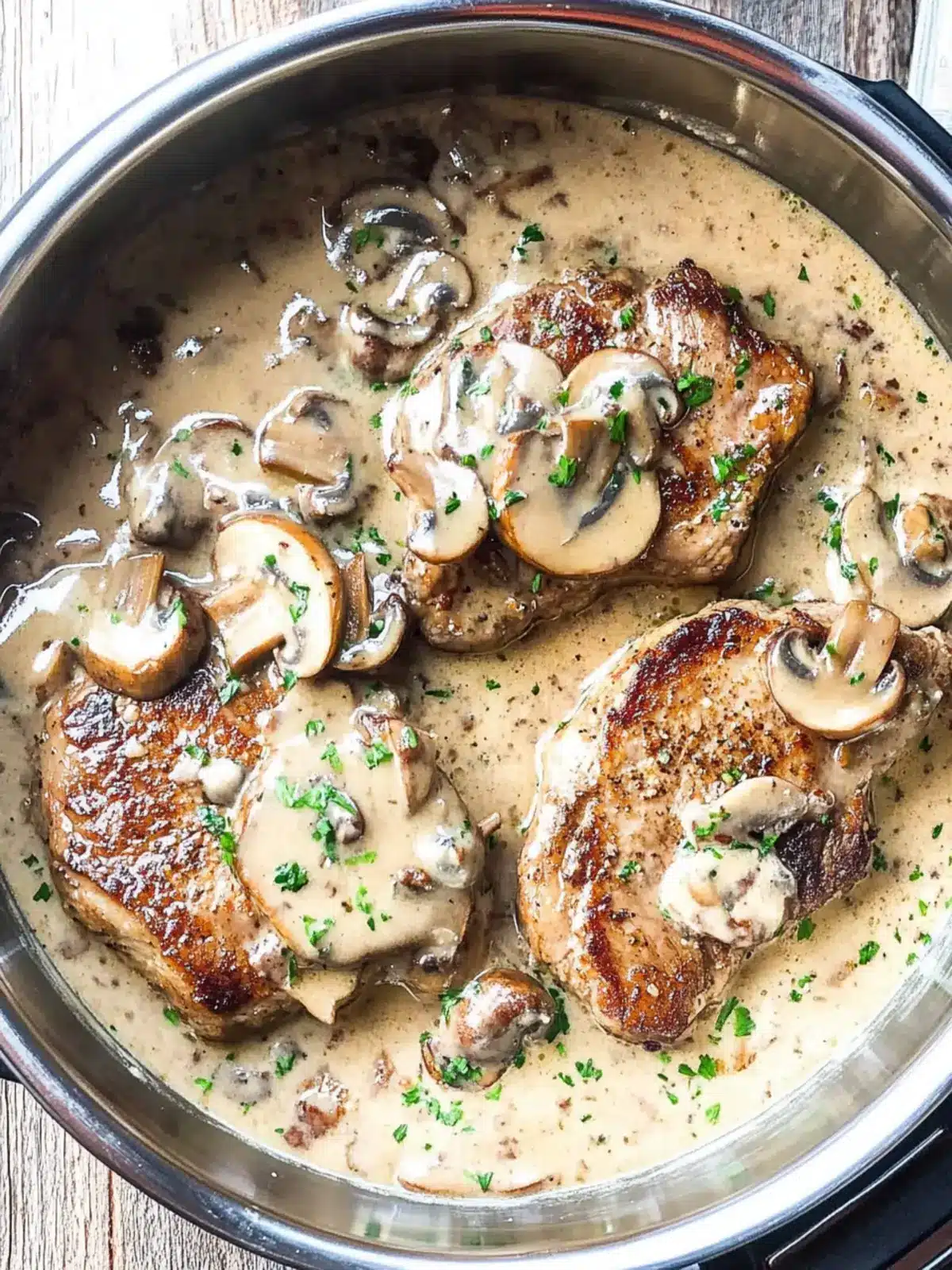 Instant Pot Pork Chops in Creamy Mushroom Sauce Bliss 4 Instant Pot Pork Chops in Creamy Mushroom Sauce
