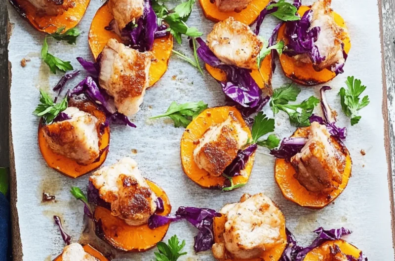 Caramelised pork and kumara bites