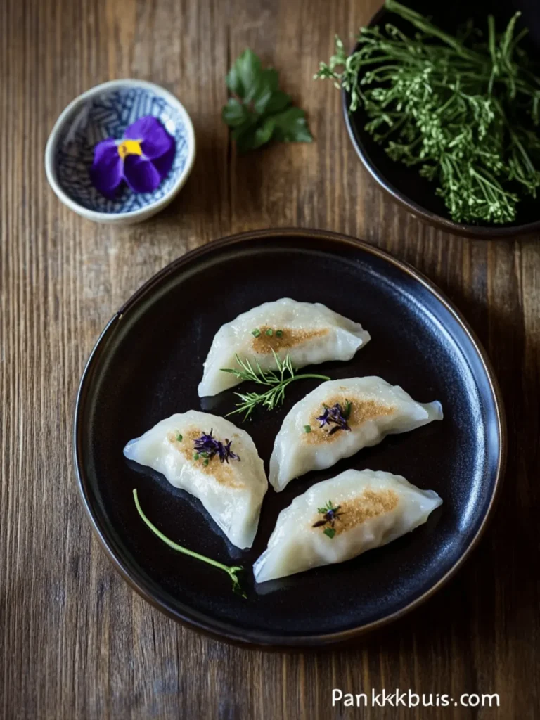 Pan-fried Rice Cake Dumplings with Sweet Red Beans (Bukkumi)