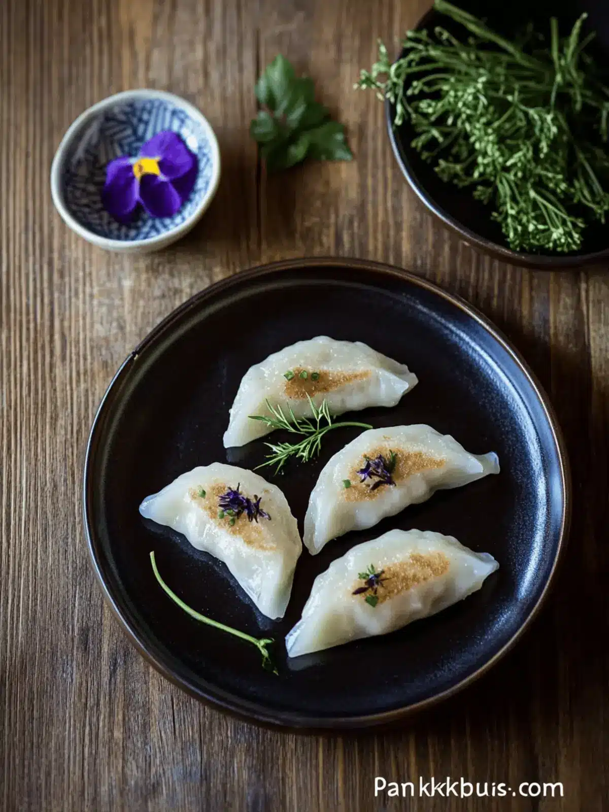 Pan-fried Rice Cake Dumplings with Sweet Red Beans (Bukkumi)
