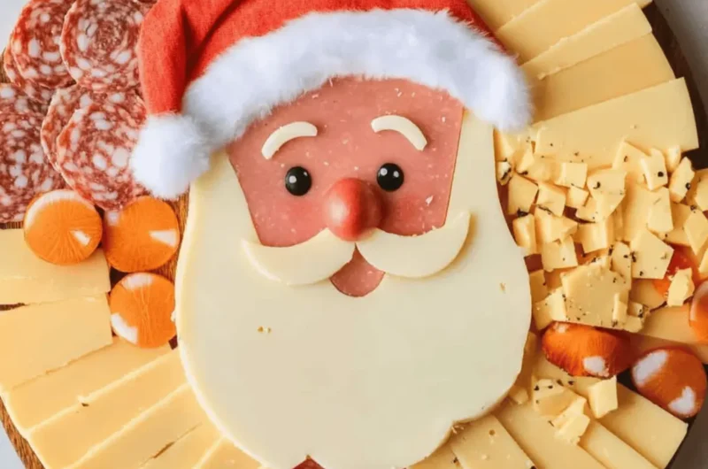 Easy Santa Christmas Cheese Board
