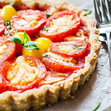 Simple Tomato Tart with a Press-In Crust!