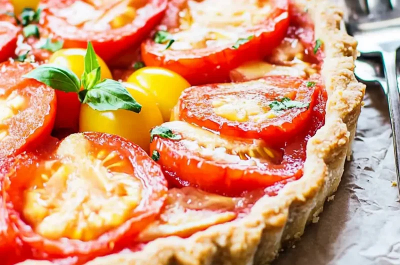 Simple Tomato Tart with a Press-In Crust!