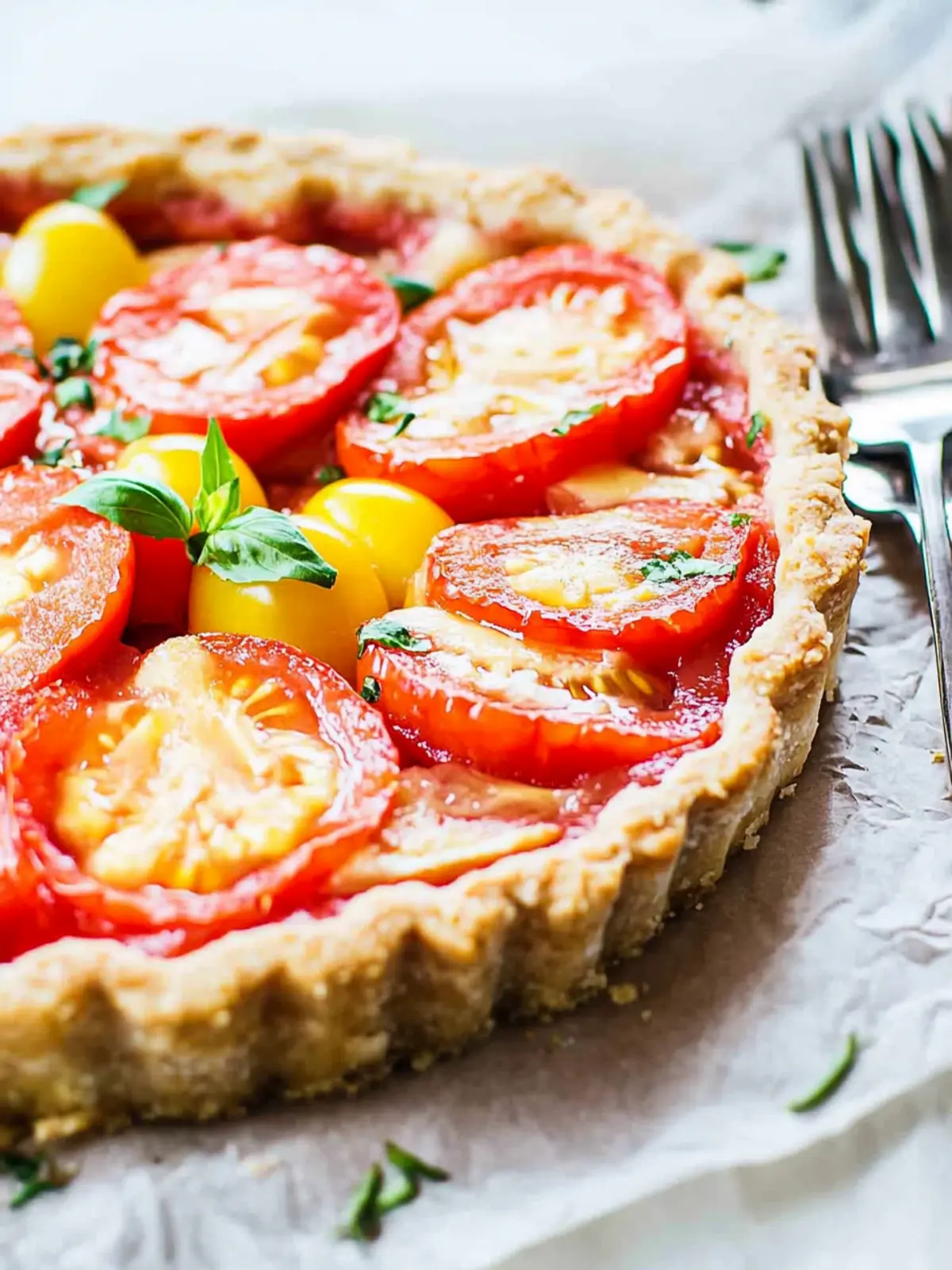 Simple Tomato Tart with a Press-In Crust!