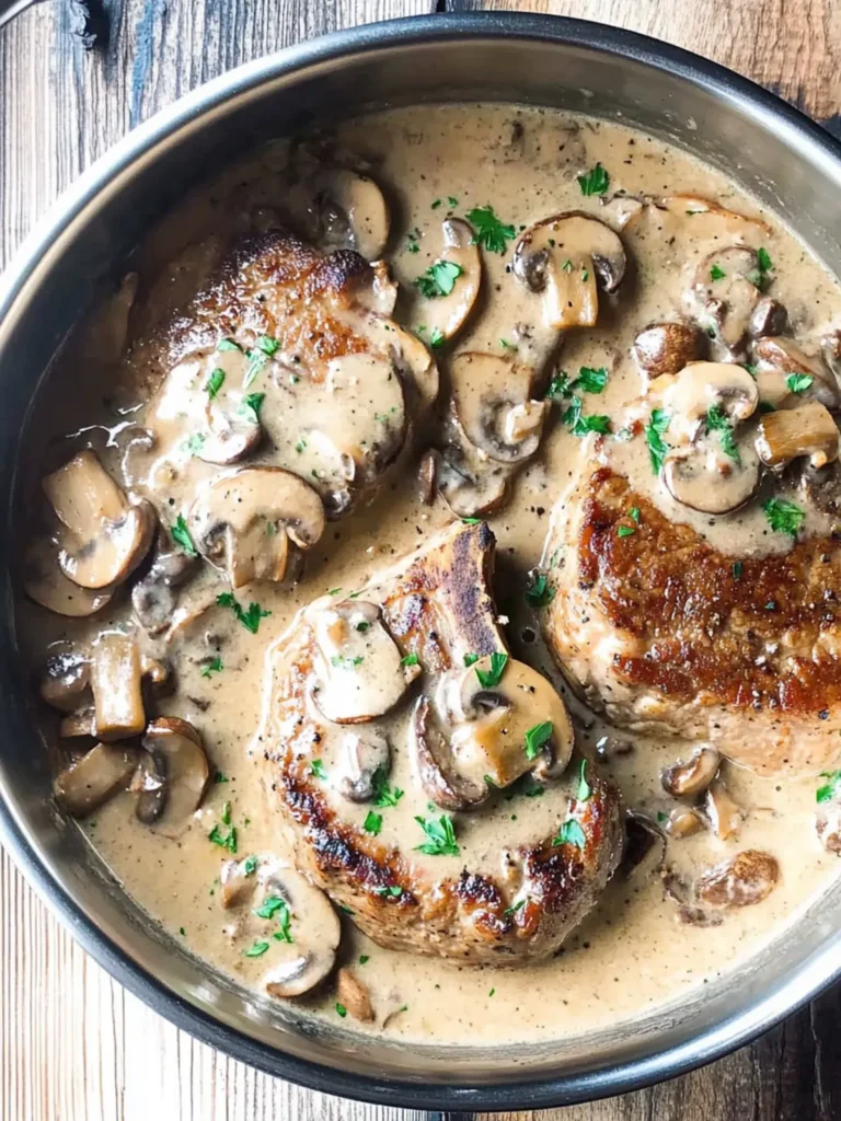 Instant Pot Pork Chops in Creamy Mushroom Sauce Bliss 2 Instant Pot Pork Chops in Creamy Mushroom Sauce