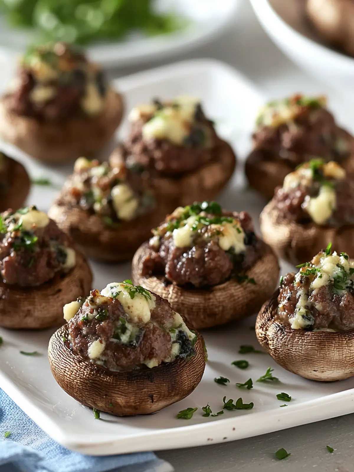 Beef and Blue Cheese-Stuffed Mushrooms