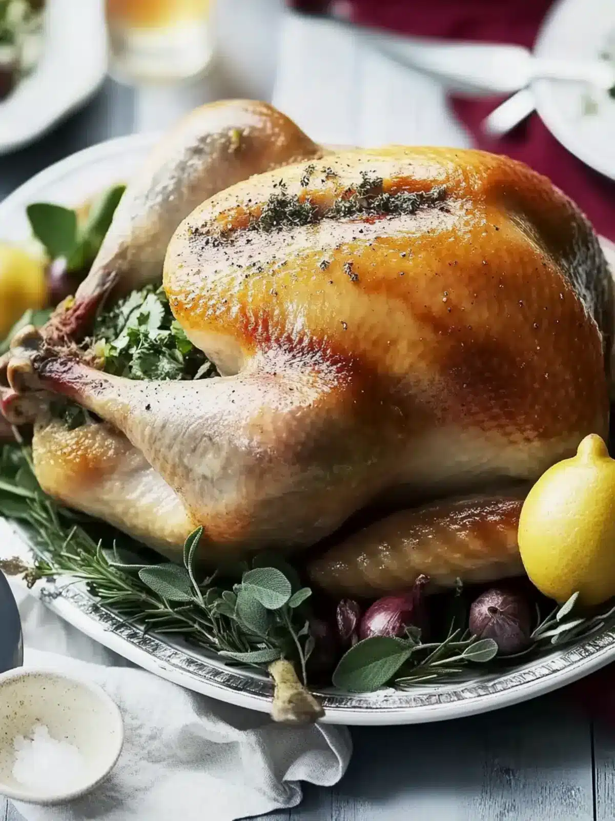 Lemon & herb-basted simple roast turkey