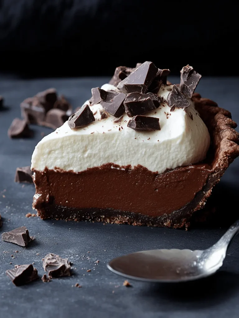 Indulgent Chocolate Pie with Flaky Cocoa Crust Delight 3 Chocolate Pie