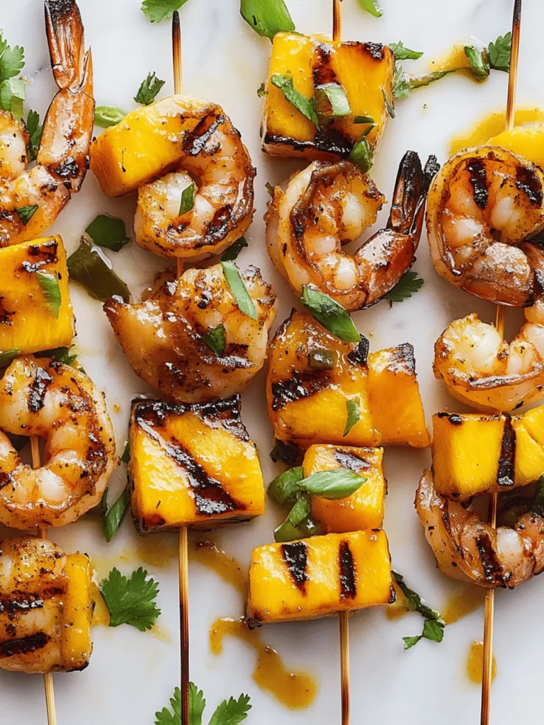 Grilled Shrimp & Mango Skewers