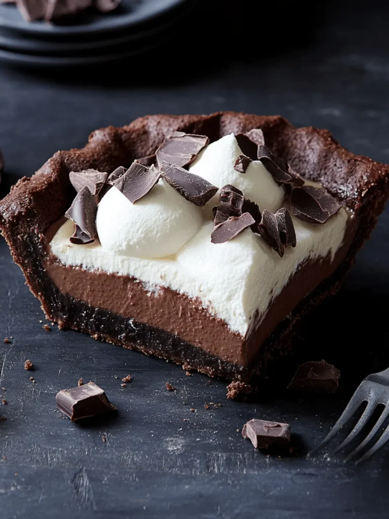 Indulgent Chocolate Pie with Flaky Cocoa Crust Delight 2 Chocolate Pie