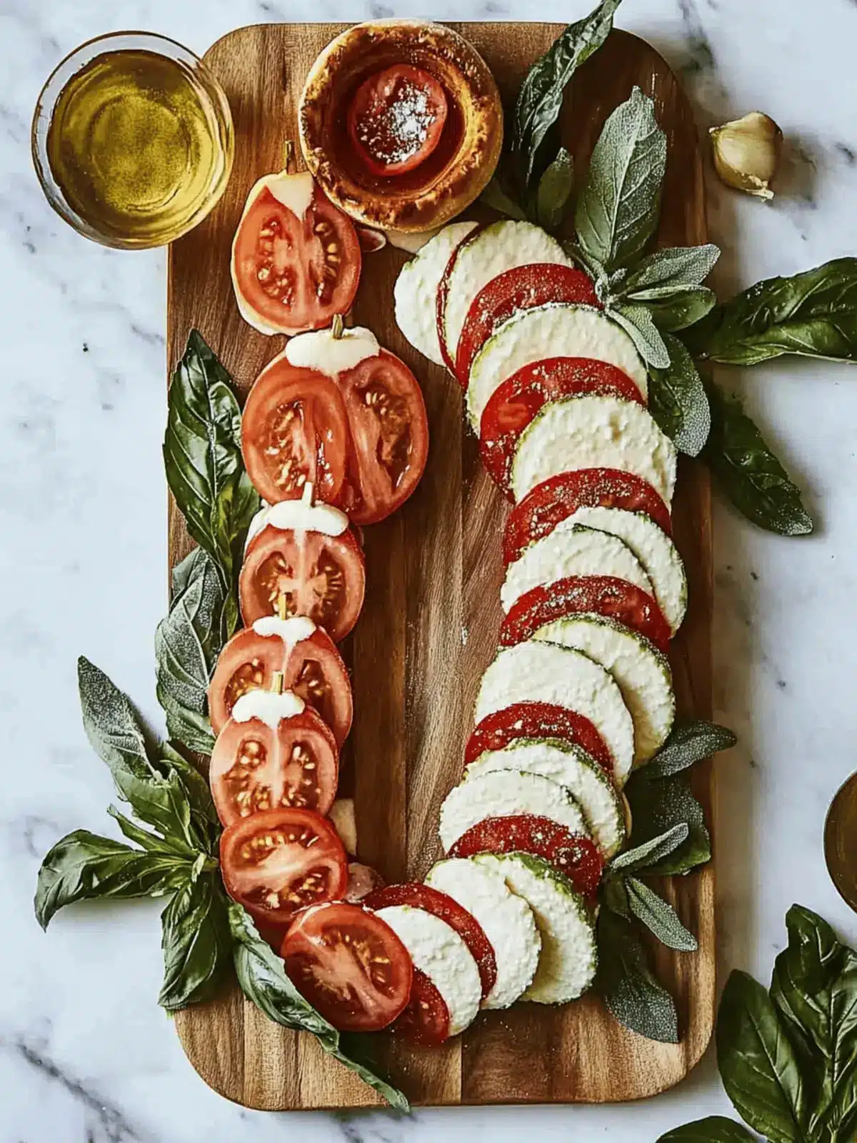 Candy Cane Caprese Board