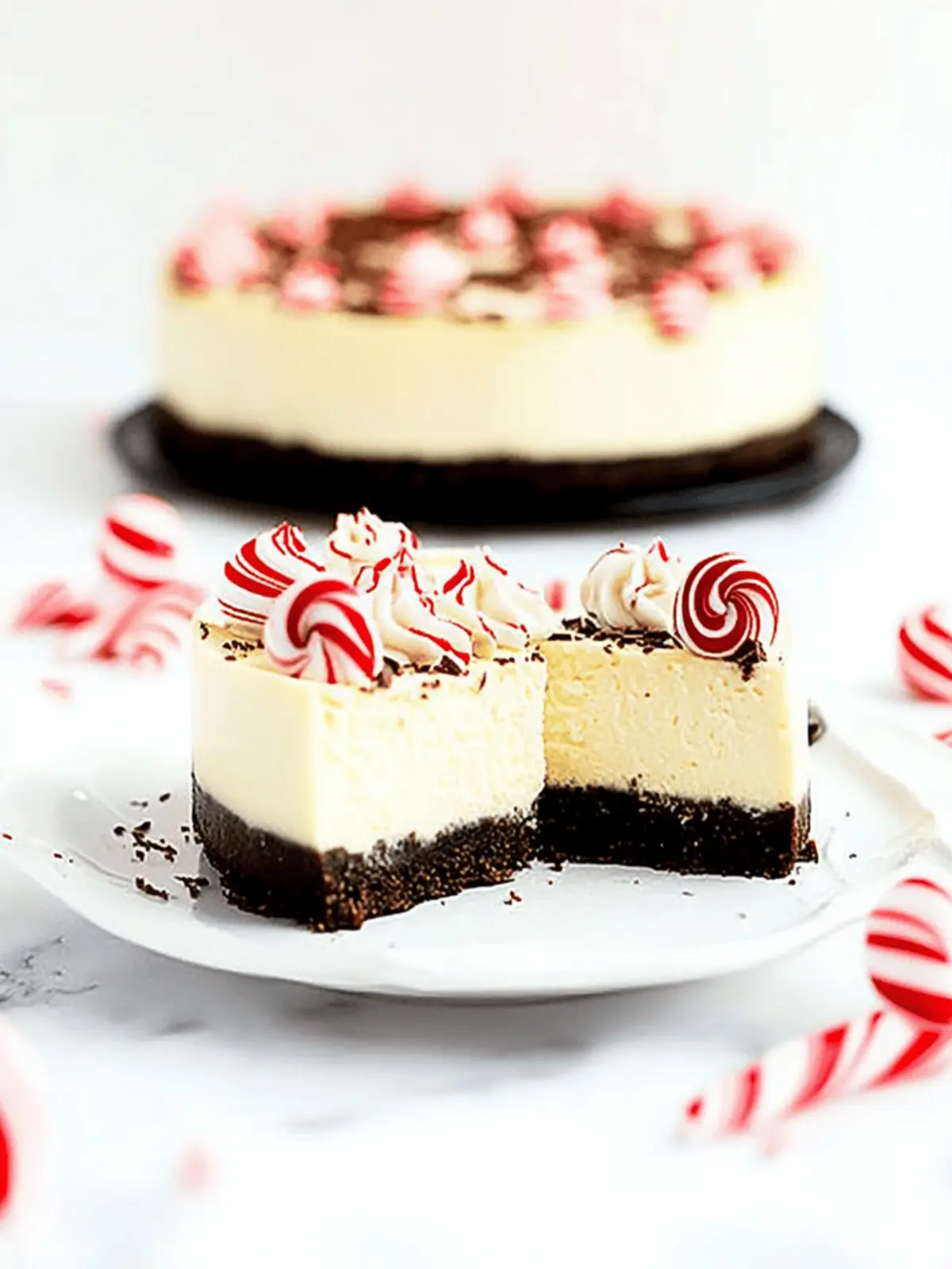 Instant Pot White Chocolate Peppermint Cheesecake
