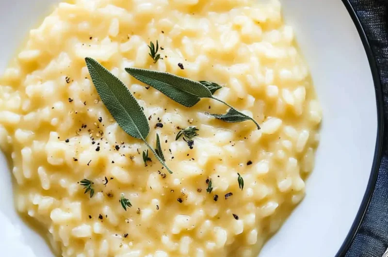 Instant Pot Cheddar Risotto with Fresh Sage