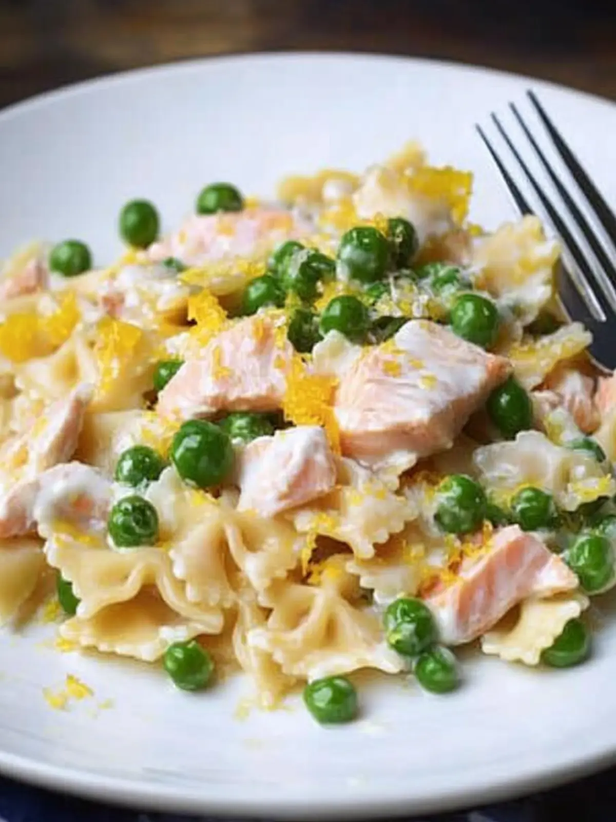 Farfalle with Salmon, Lemon, and Peas
