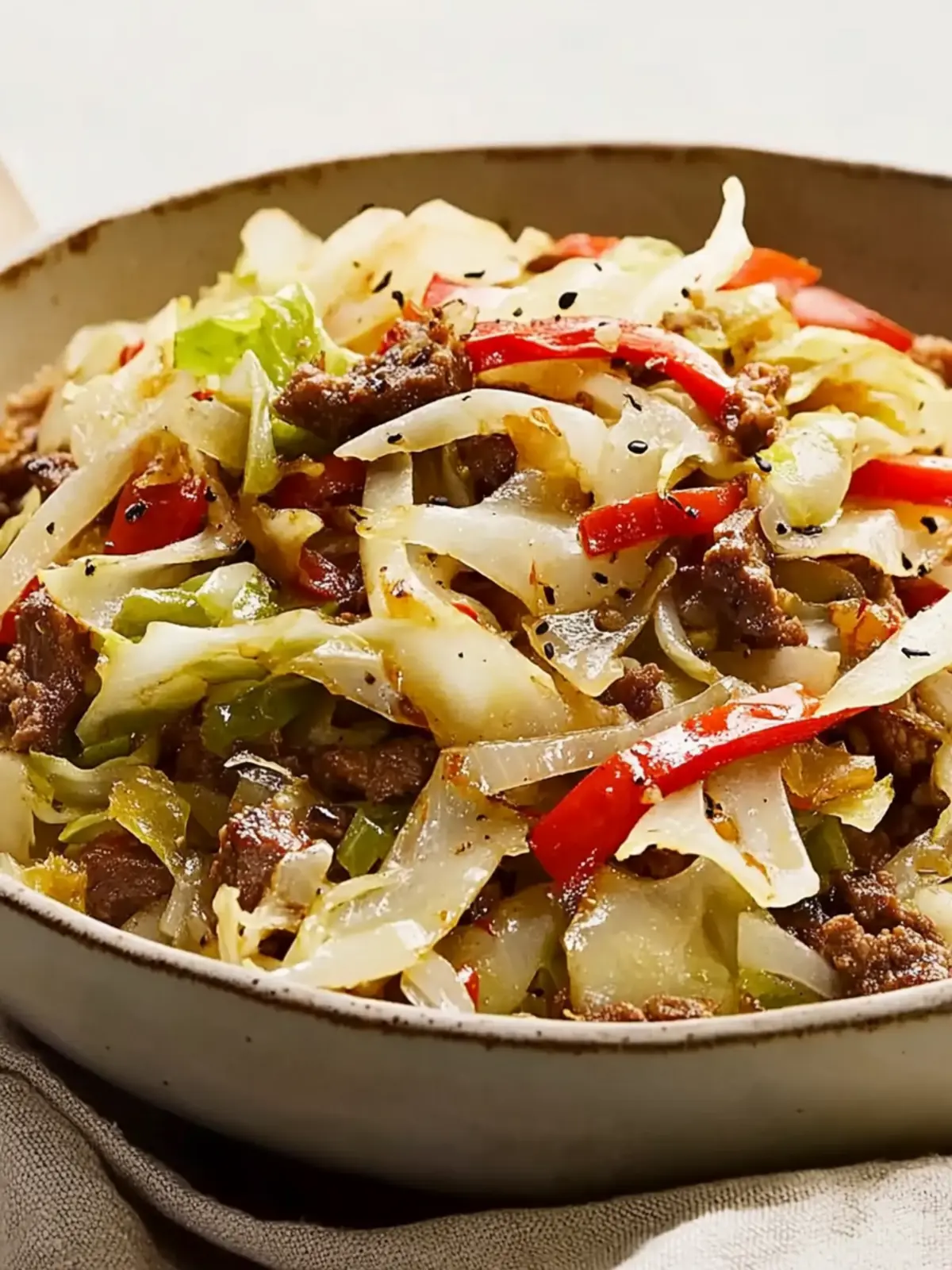 Black Pepper Beef and Cabbage Stir Fry