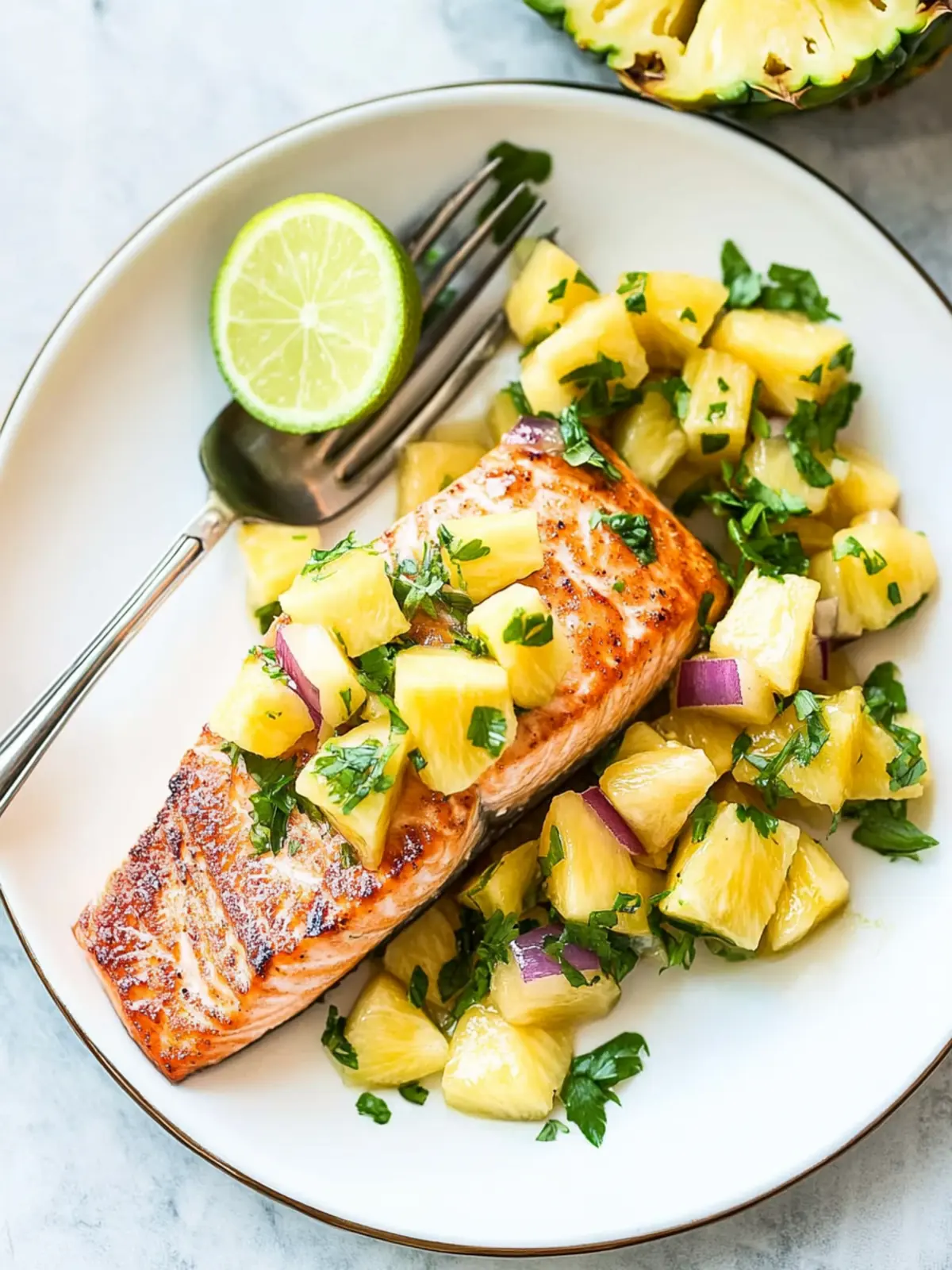 Pineapple Glazed Salmon with Zesty Avocado Salsa Delight 2 Pineapple Glazed Salmon