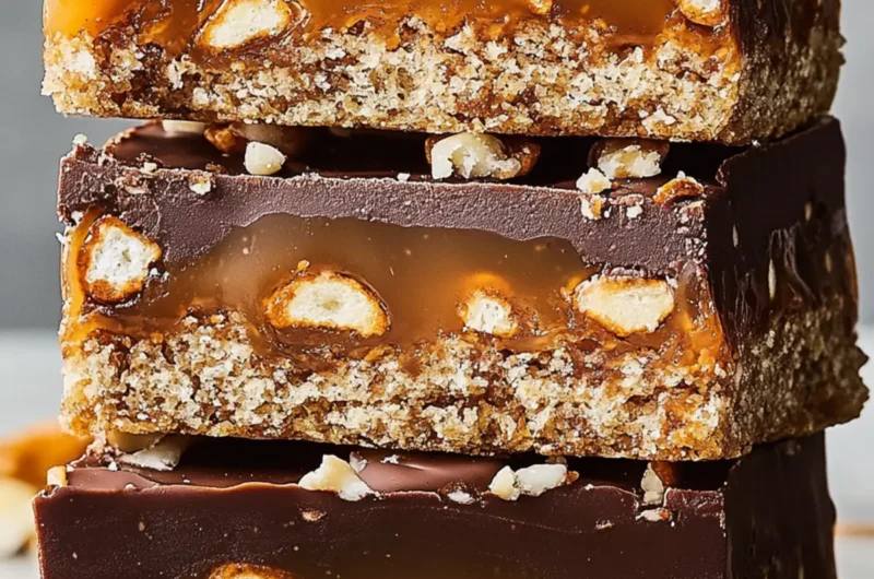 Chocolate Caramel Coffee Pretzel Bars