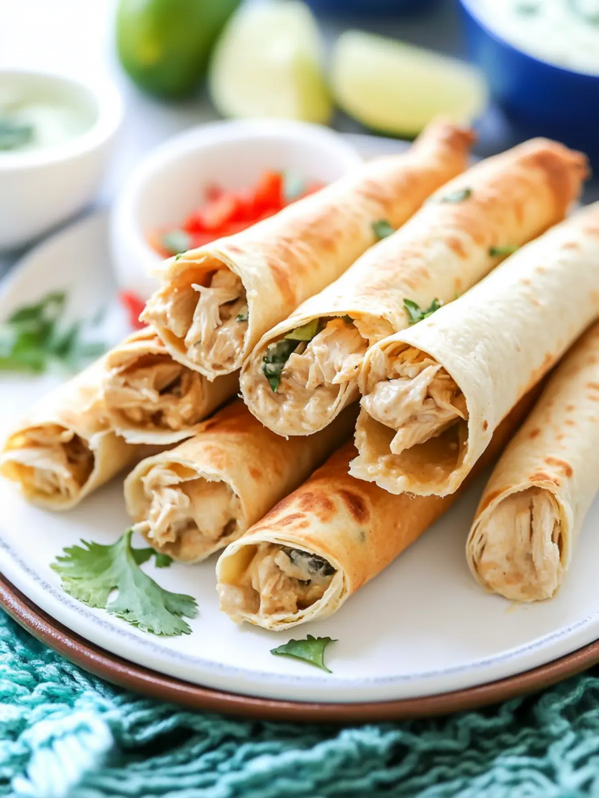 Baked Creamy Chicken Taquitos