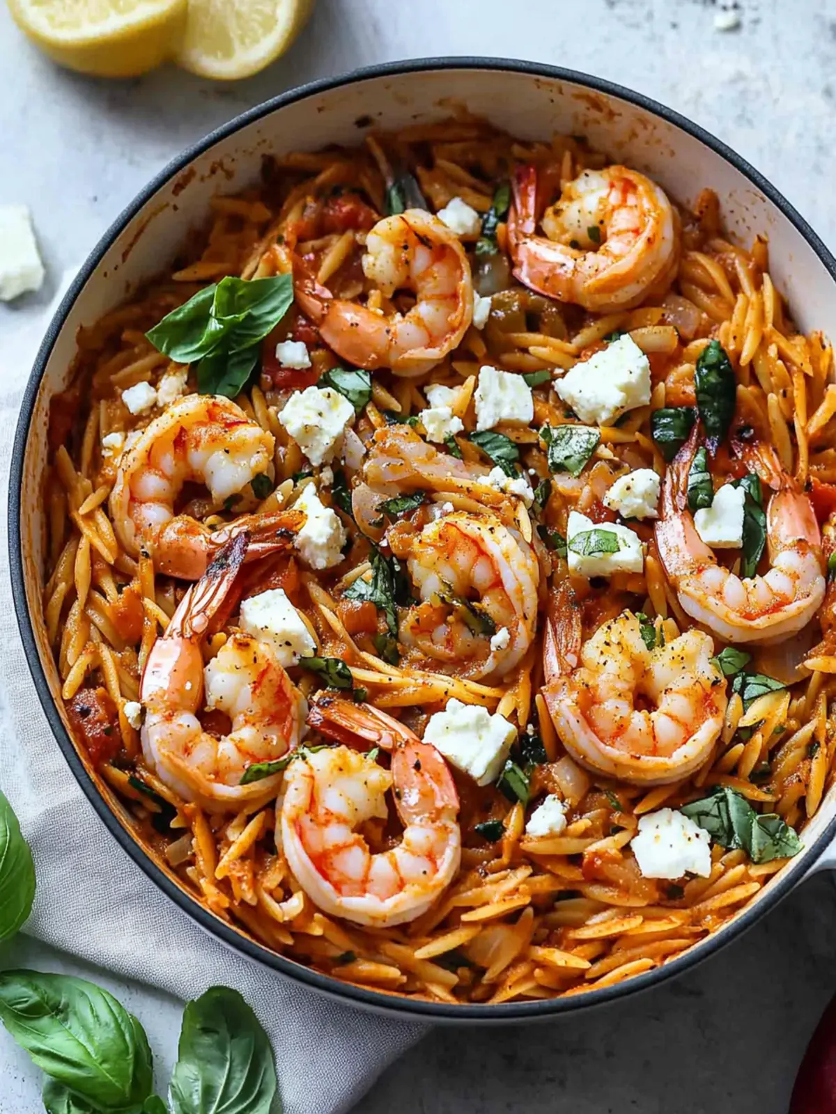 One Pot Harissa Shrimp and Feta Orzo Ready in 30 Minutes 5 One Pot Harissa Shrimp and Feta Orzo