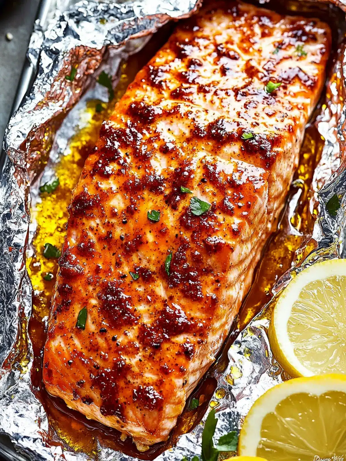 Honey Mustard Salmon In Foil