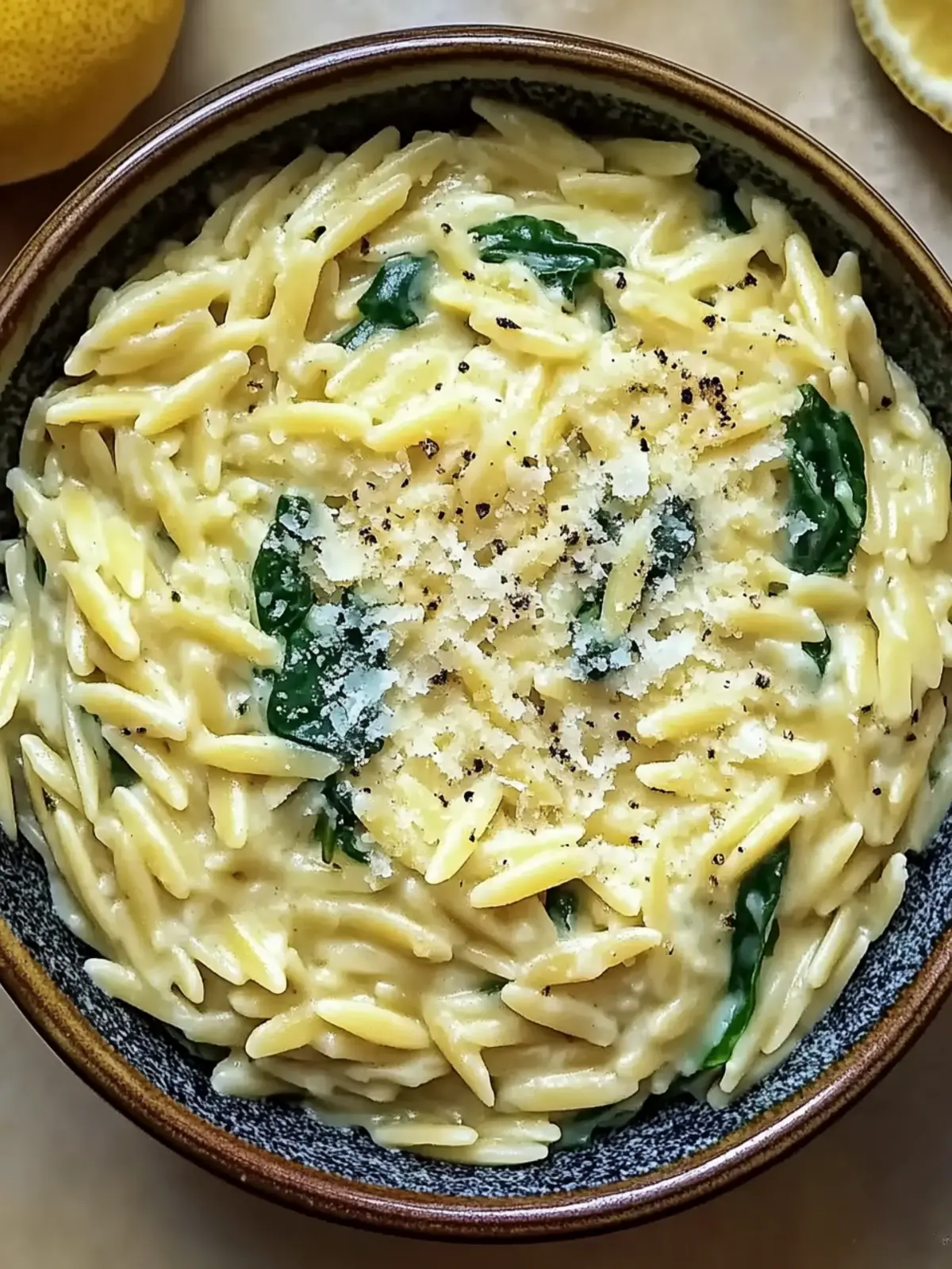 Creamy Lemon Orzo with Spinach and Parmesan for Quick Comfort 2 Creamy Lemon Orzo with Spinach and Parmesan