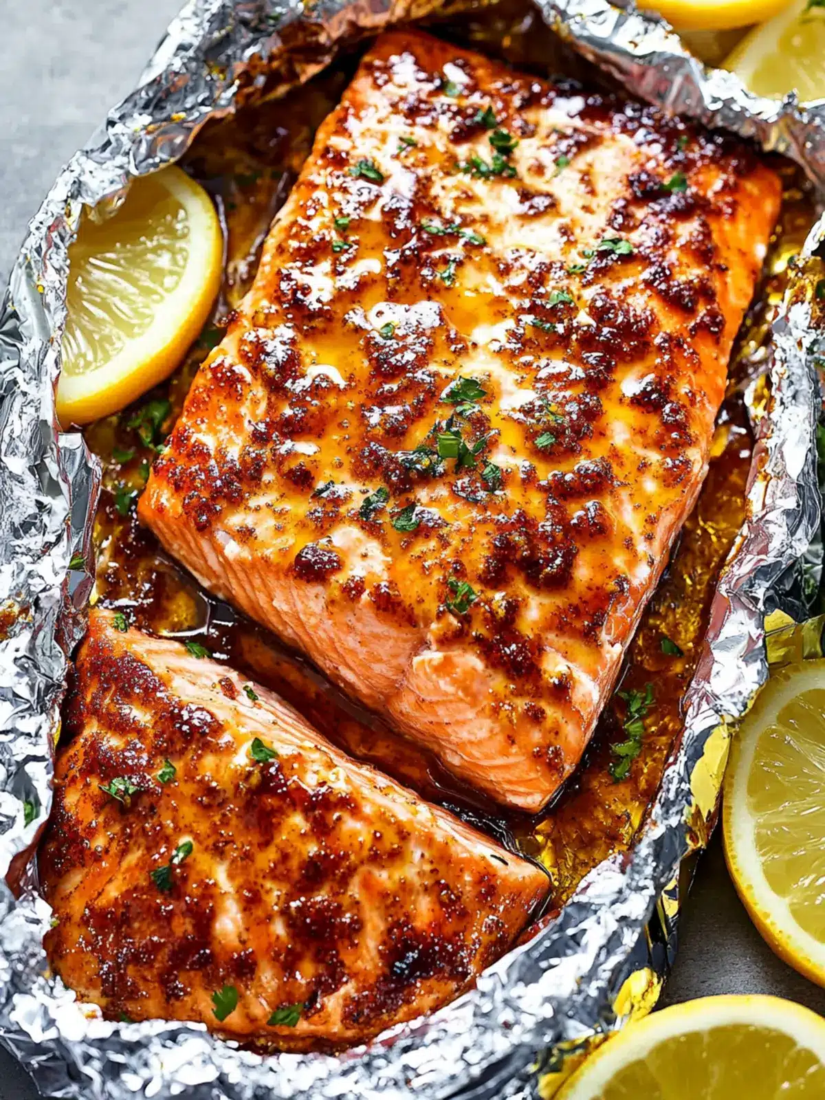 Honey Mustard Salmon In Foil