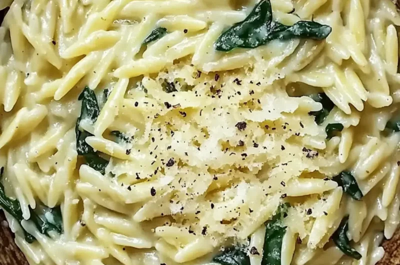 Creamy Lemon Orzo with Spinach and Parmesan